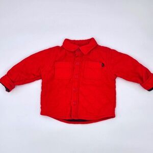 Baby Boy OshKosh B'gosh Red Quilted Snap Front Shirt Jacket 18M